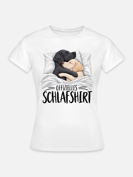 Labrador Schlafshirt Schlafen - Frauen T-Shirt - Weiß