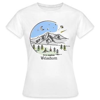 Weisshorn 4000er Mountain Valais Mountaineer Souvenir - Women's T-Shirt - white - Front - AI Model Female 172 dark (172cm)