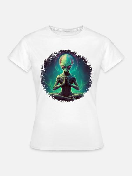 Aliens Yoga / Yogi Alien - Frauen T-Shirt - Weiß