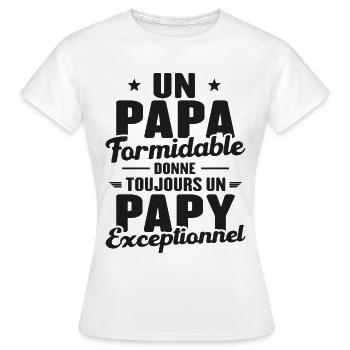Papa Formidable - Papy Exceptionnel - T-shirt Femme - blanc - Devant - AI Model Female 172 dark (172cm)