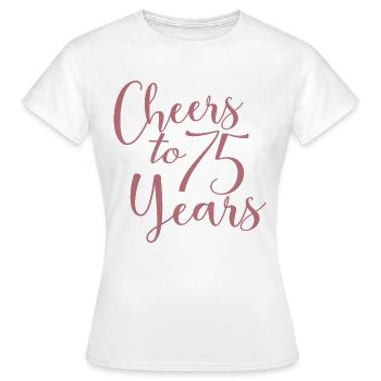Vive les 75 ans du 75e anniversaire - T-shirt Femme - blanc - Devant - AI Model Female 172 dark (172cm)