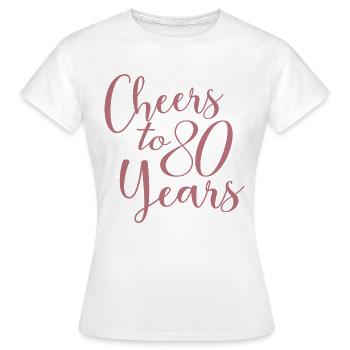 Vive le 80e anniversaire de ses 80 ans - T-shirt Femme - blanc - Devant - AI Model Female 172 dark (172cm)