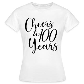 Vive le 100e anniversaire de 100 ans - T-shirt Femme - blanc - Devant - AI Model Female 172 dark (172cm)