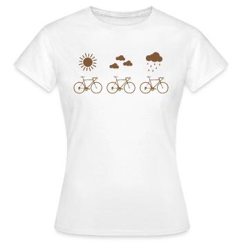 Vélo Route Vélo de montagne par tous les temps - T-shirt Femme - blanc - Devant - AI Model Female 172 dark (172cm)