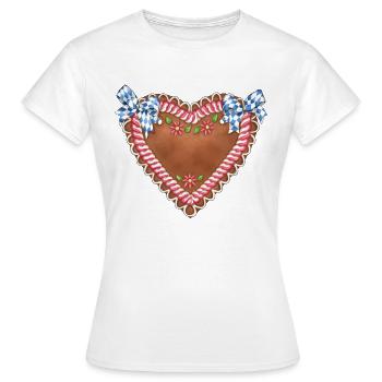 Cœur en pain d’épices - T-shirt Femme - blanc - Devant - AI Model Female 172 dark (172cm)