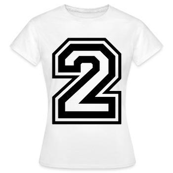 2 Numéro de numéro - T-shirt Femme - blanc - Devant - AI Model Female 172 dark (172cm)