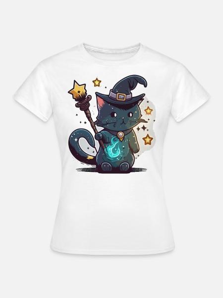 Katzen-Magier - Frauen T-Shirt - Weiß