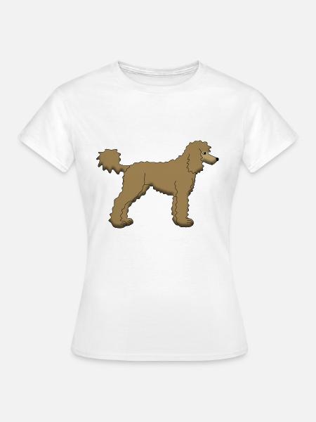 Pudel braun - Frauen T-Shirt - Weiß