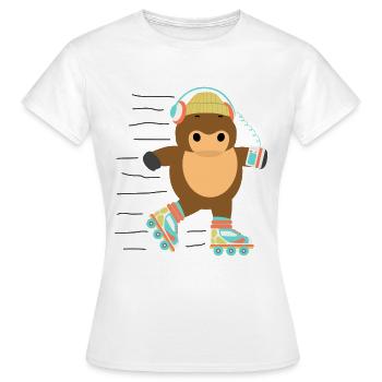 Rollschuhe - Frauen T-Shirt - Weiß - Vorne - AI Model Female 172 dark (172cm)