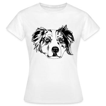 Australian Shepherd - T-shirt Femme - blanc - Devant - AI Model Female 172 dark (172cm)