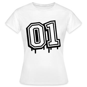 01 eins nummer 1 - Frauen T-Shirt - Weiß - Vorne - AI Model Female 172 dark (172cm)