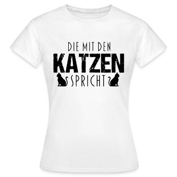 Talking to the cats - Women's T-Shirt - white - Front - AI Model Female 172 dark (172cm)
