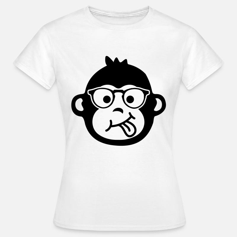 monkey monkey glasses emoji - Women's T-Shirt - white