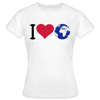 J'adore notre planète protection l'environnement - T-shirt Femme - blanc - Devant - AI Model Female 172 dark (172cm)