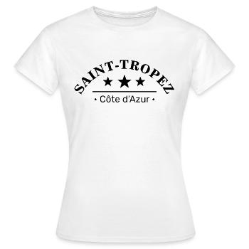 SAINT-TROPEZ COTE D’AZUR - SAINT TROPEZ - FRANCE - T-shirt Femme - blanc - Devant - AI Model Female 172 dark (172cm)