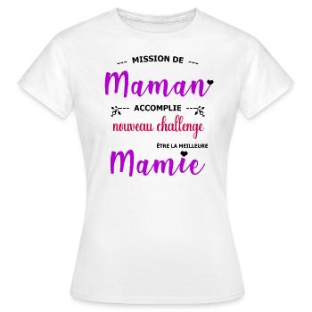 Mission meilleure mamie - T-shirt Femme - blanc - Devant - AI Model Female 172 dark (172cm)