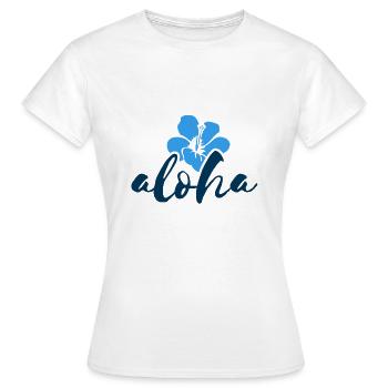 Aloha Hibiskus Hawaii - Frauen T-Shirt - Weiß - Vorne - AI Model Female 172 dark (172cm)