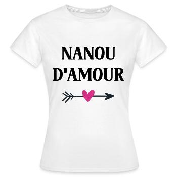 nanou d'amour - T-shirt Femme - blanc - Devant - AI Model Female 172 dark (172cm)