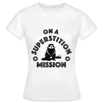 En mission de superstition avec Marmot - T-shirt Femme - blanc - Devant - AI Model Female 172 dark (172cm)