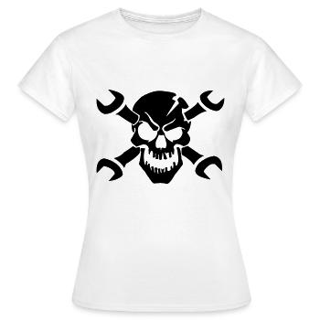 Crâne de squelette d'accord - T-shirt Femme - blanc - Devant - AI Model Female 172 dark (172cm)