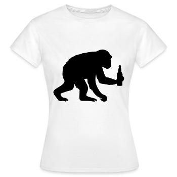 affe silhouette bier - Frauen T-Shirt - Weiß - Vorne - AI Model Female 172 dark (172cm)