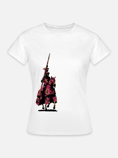 Ritter mit Lanze - Frauen T-Shirt - Weiß