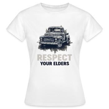Camion Vintage Old Classic School American Pickup - T-shirt Femme - blanc - Devant - AI Model Female 172 dark (172cm)
