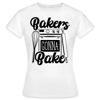 Bäcker werden Backen, Schneebesen und Löffelbacken - Frauen T-Shirt - Weiß - Vorne - AI Model Female 172 dark (172cm)