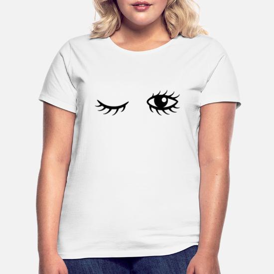 tjener middag Pickering T-shirt med øjne og øjenvipper' Dame T-shirt slim fit | Spreadshirt