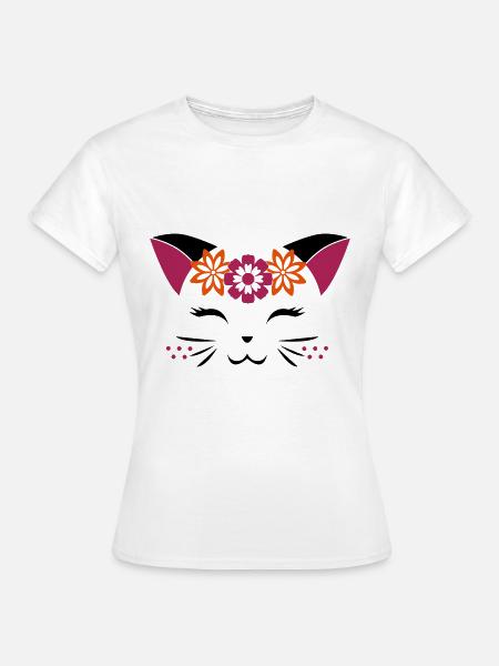 cat face - Frauen T-Shirt - Weiß