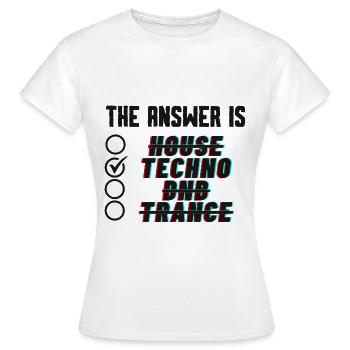 Answer TECHNO - Women's T-Shirt - white - Front - AI Model Female 172 dark (172cm)