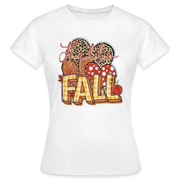 Hello Fall, Happy Fall y'all - Women's T-Shirt - white - Front - AI Model Female 172 dark (172cm)