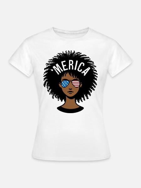 "merica Afro - Frauen T-Shirt - Weiß