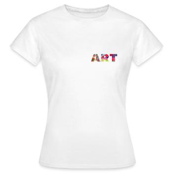 "ART" - Women's T-Shirt - white - Front - AI Model Female 172 dark (172cm)