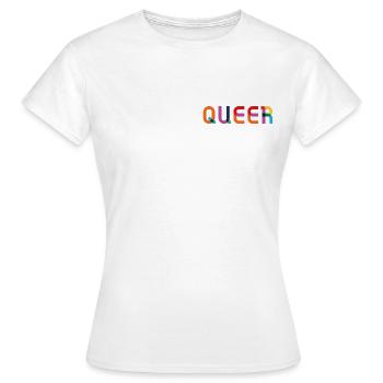 Queer - Frauen T-Shirt - Weiß - Vorne - AI Model Female 172 dark (172cm)