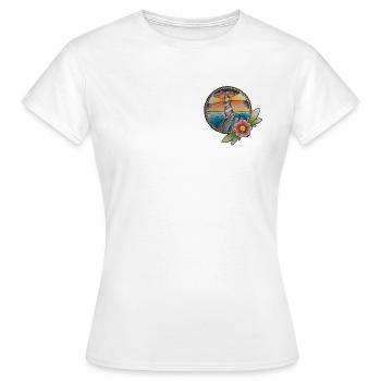 Phare de tatouage traditionnel - T-shirt Femme - blanc - Devant - AI Model Female 172 dark (172cm)