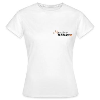 Monsieur Croissant - T-shirt Femme - blanc - Devant - AI Model Female 172 dark (172cm)