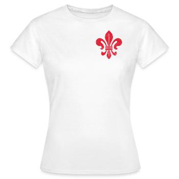 Lys (Fleur-de-Lis) / Fleur de lys HÉRALDIQUE - T-shirt Femme - blanc - Devant - AI Model Female 172 dark (172cm)