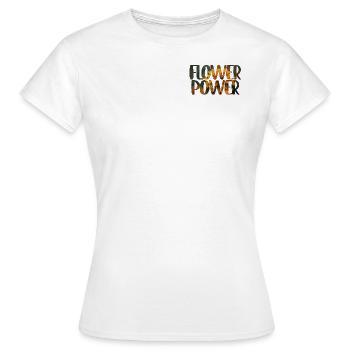 Flower Power avec motif floral - T-shirt Femme - blanc - Devant - AI Model Female 172 dark (172cm)