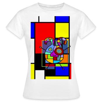 LOVE GEOMETRIC SHAPES - Frauen T-Shirt - Weiß - Vorne - AI Model Female 172 dark (172cm)