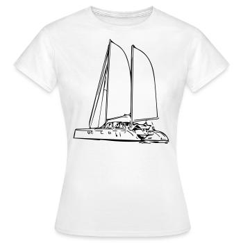 Yacht à voile - T-shirt Femme - blanc - Devant - AI Model Female 172 dark (172cm)