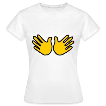 Emoji Hand Open Sketch Color - T-shirt Femme - blanc - Devant - AI Model Female 172 dark (172cm)