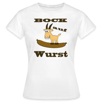 Comic Bock - Bock auf Wurst - Frauen T-Shirt - Weiß - Vorne - AI Model Female 172 dark (172cm)