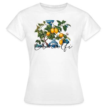amalfi, zitronen, porzellan,keramik,zitrone - Frauen T-Shirt - Weiß - Vorne - AI Model Female 172 dark (172cm)