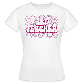 Mandala-Blumen-Lehrerin Kunstlehrerin - Frauen T-Shirt - Weiß - Vorne - AI Model Female 172 dark (172cm)