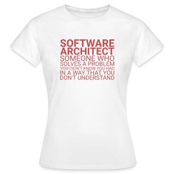 « Problème d’architecte logiciel | Architecture logicielle » - T-shirt Femme - blanc - Devant - AI Model Female 172 dark (172cm)