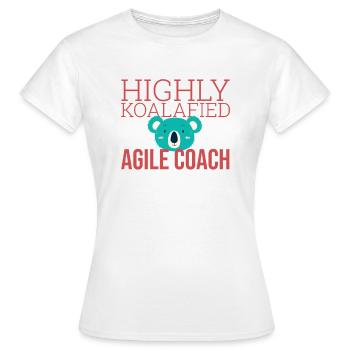 « Coach Agile Koalafied | Agile » - T-shirt Femme - blanc - Devant - AI Model Female 172 dark (172cm)