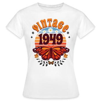 Papillon Année 1949 Femme 75 Ans Anniversaire - T-shirt Femme - blanc - Devant - AI Model Female 172 dark (172cm)