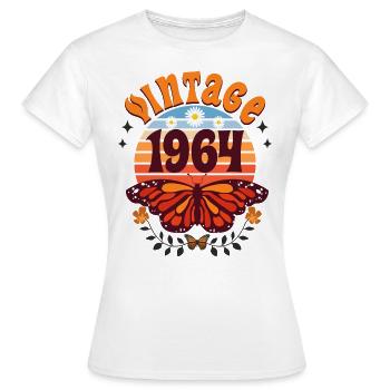 Butterfly Year 1964 Woman 60 Years Anniversary - Women's T-Shirt - white - Front - AI Model Female 172 dark (172cm)