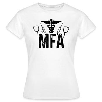 MFA Arzthelferin Medizinische Fachangestellte - Frauen T-Shirt - Weiß - Vorne - AI Model Female 172 dark (172cm)
